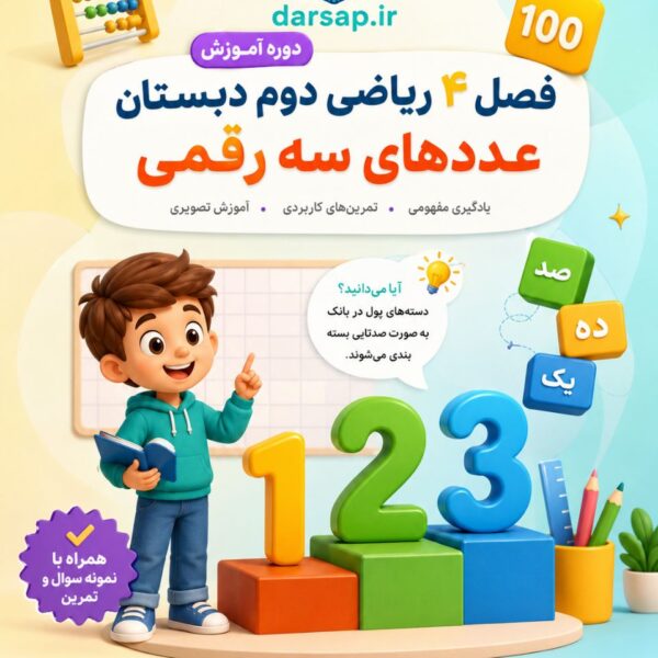 دوره آموزش فصل چهارم ریاضی دوم دبستان (عددهای سه رقمی)